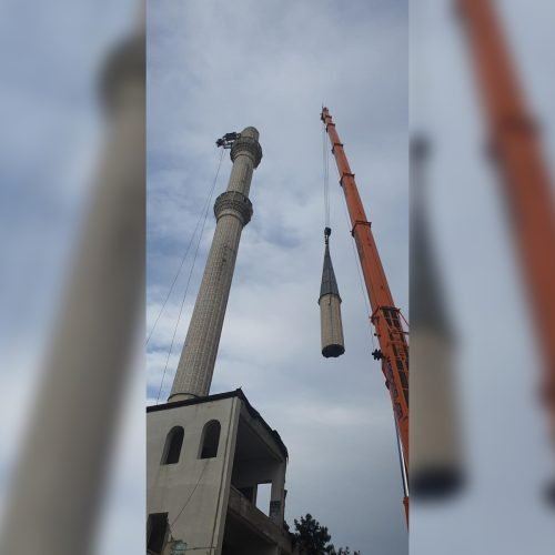 Halatlı hassas minare kesimi​